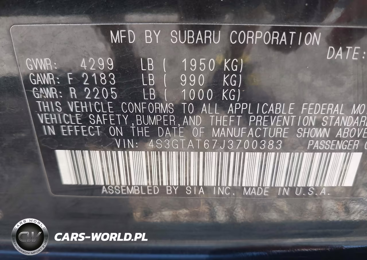 2018 Subaru Impreza 2.0I Limited VIN:4S3GTAT67J3700383 - 9