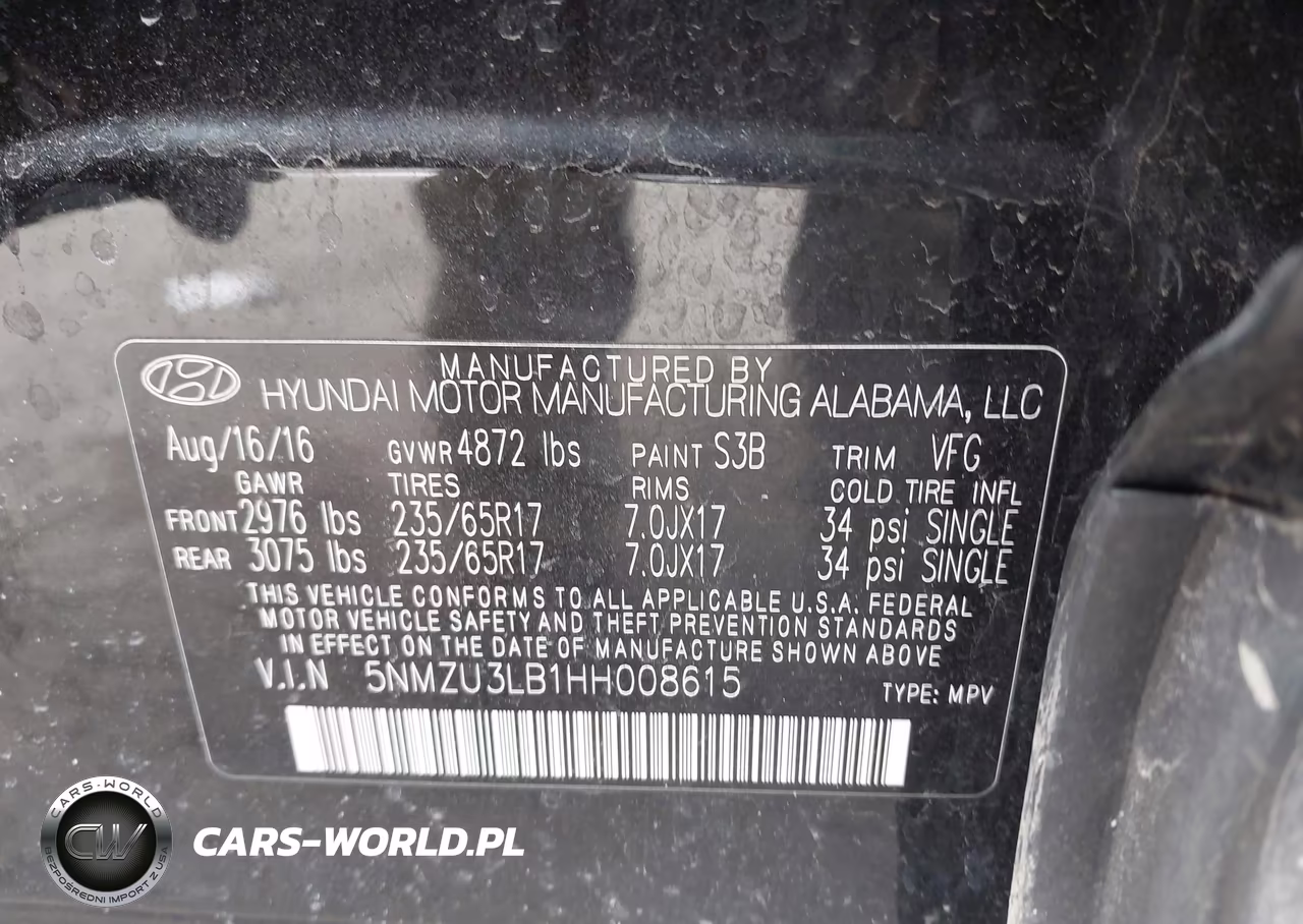 2017 Hyundai Santa Fe Sport 2.4L VIN:5NMZU3LB1HH008615 - 9