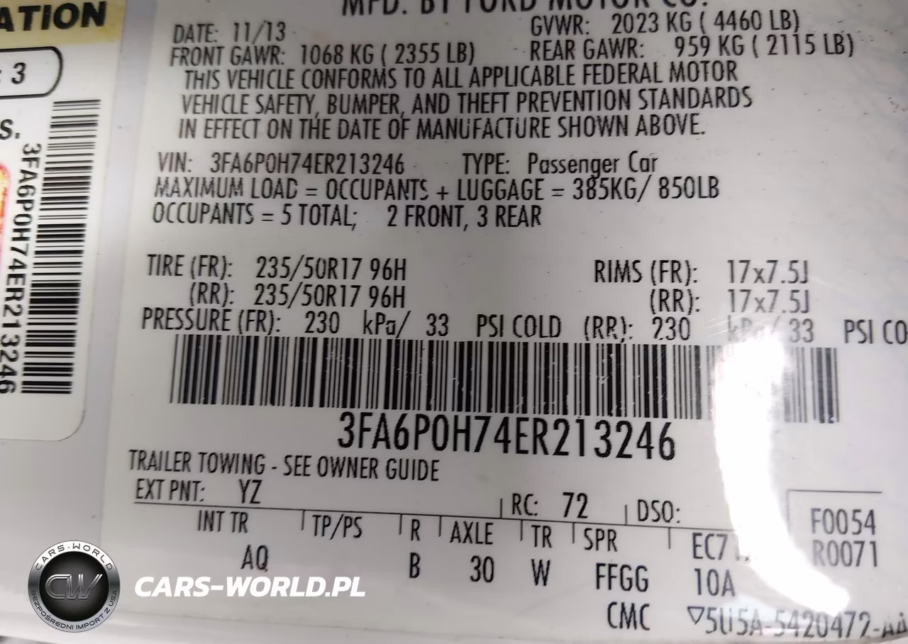 2014 Ford Fusion Se VIN:3FA6P0H74ER213246 - 9