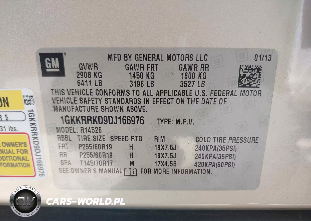 2013 GMC Acadia Slt-1 VIN:1GKKRRKD9DJ166976 - 9