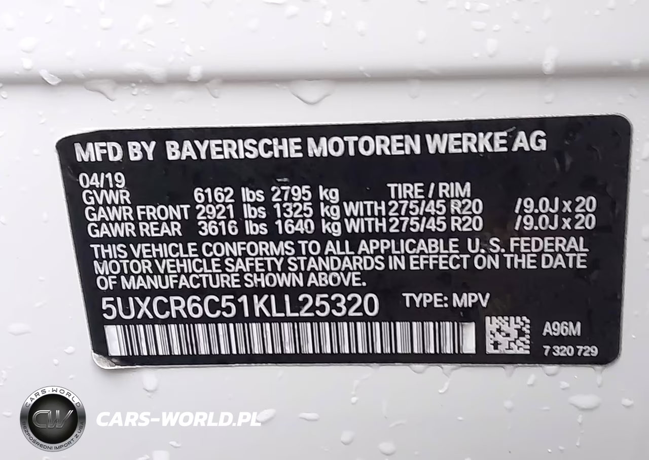 2019 BMW X5 xDrive40I VIN:5UXCR6C51KLL25320 - 9