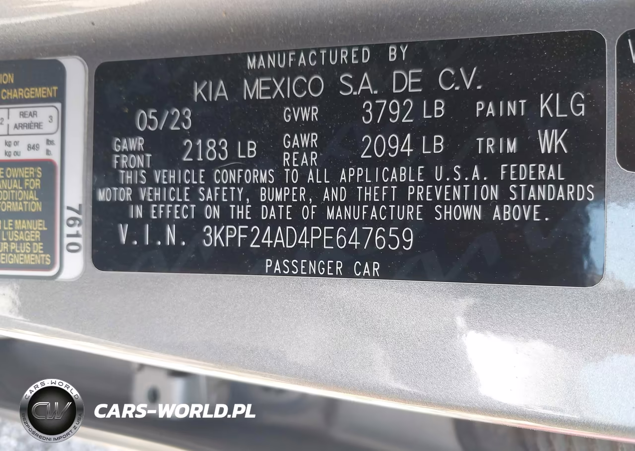 2023 Kia Forte Lxs VIN:3KPF24AD4PE647659 - 9