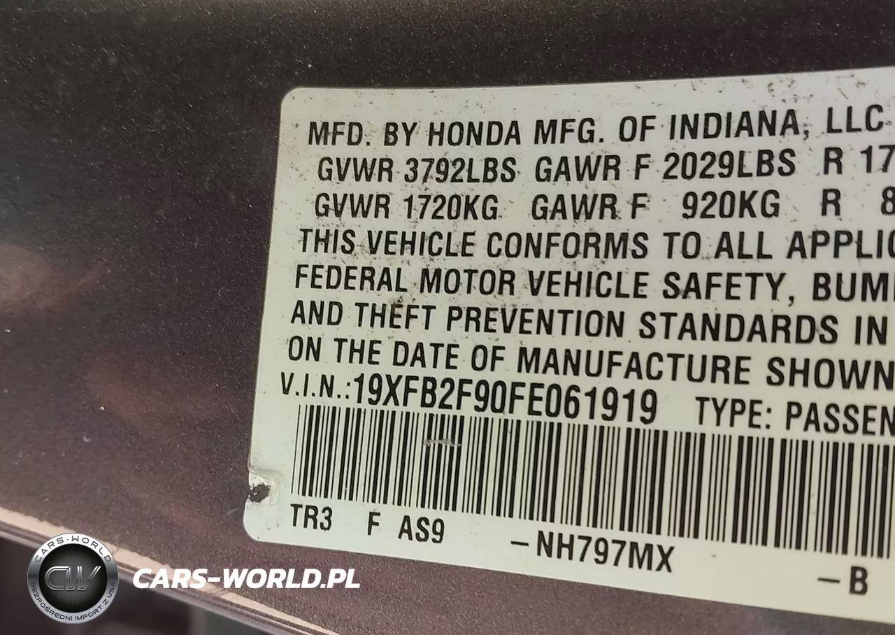 2015 Honda Civic Ex-L VIN:19XFB2F90FE061919 - 9