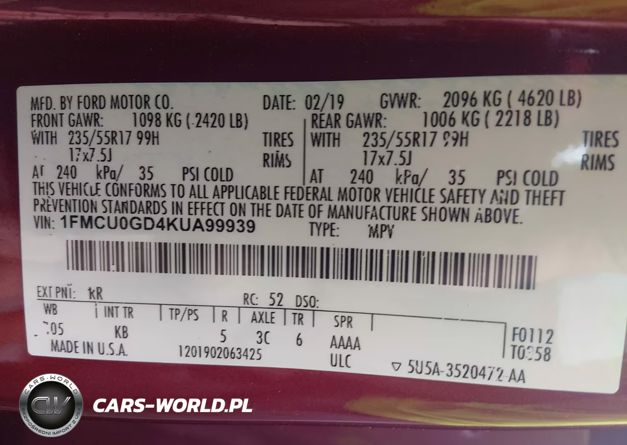 2019 Ford Escape Se VIN:1FMCU0GD4KUA99939 - 9
