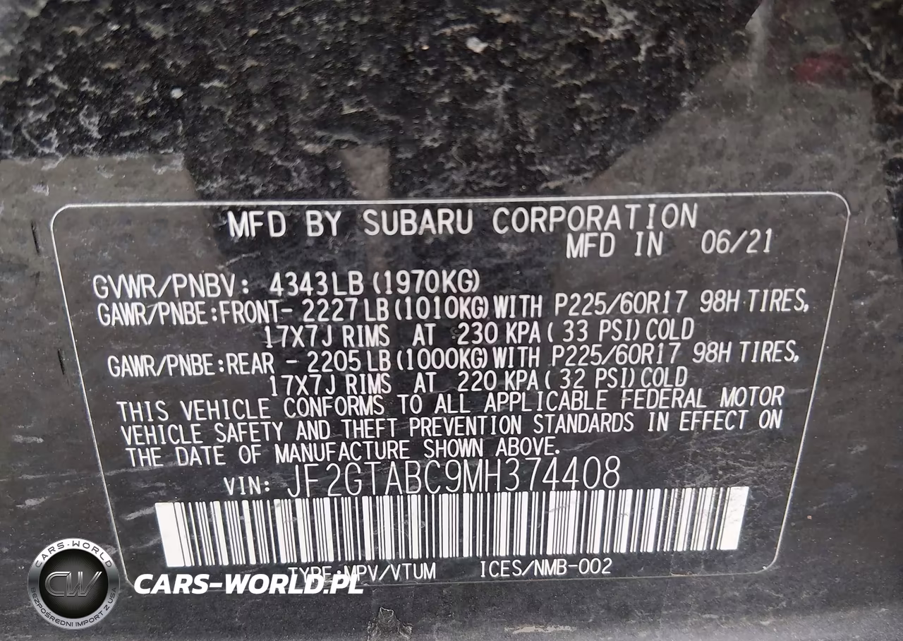 2021 Subaru Crosstrek VIN:JF2GTABC9MH374408 - 9