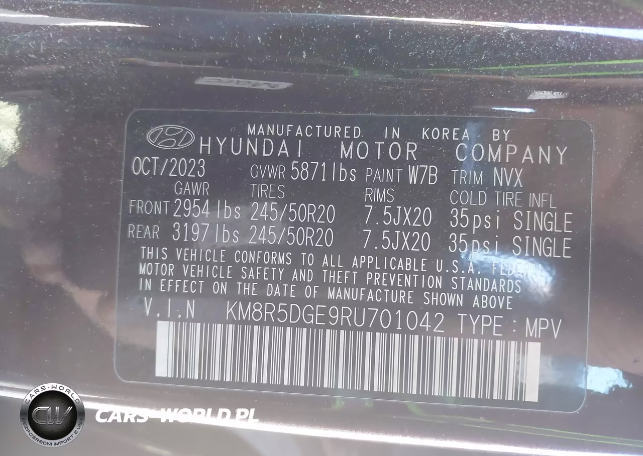 2024 Hyundai Palisade Limited VIN:KM8R5DGE9RU701042 - 9