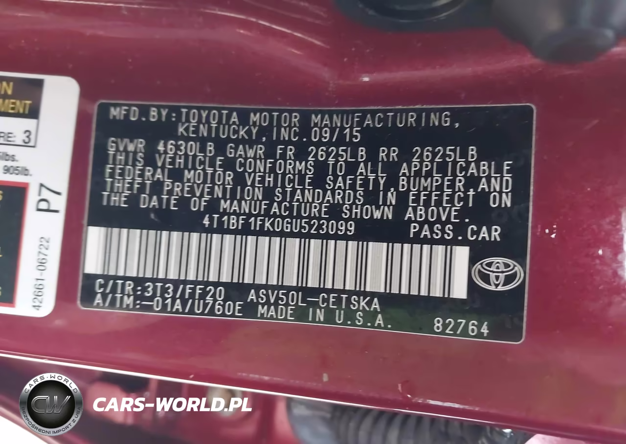 2016 Toyota Camry Se VIN:4T1BF1FK0GU523099 - 9
