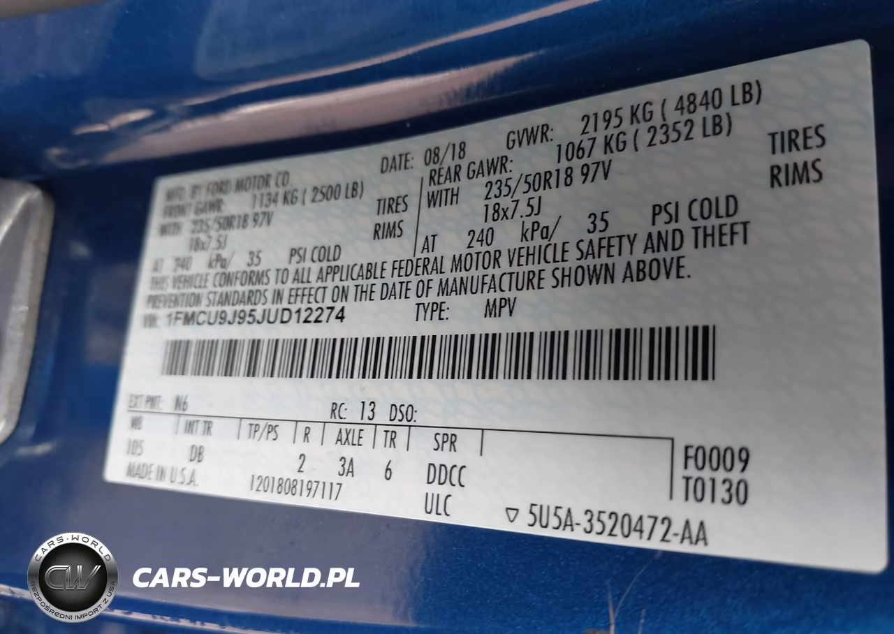 2018 Ford Escape Titanium VIN:1FMCU9J95JUD12274 - 9