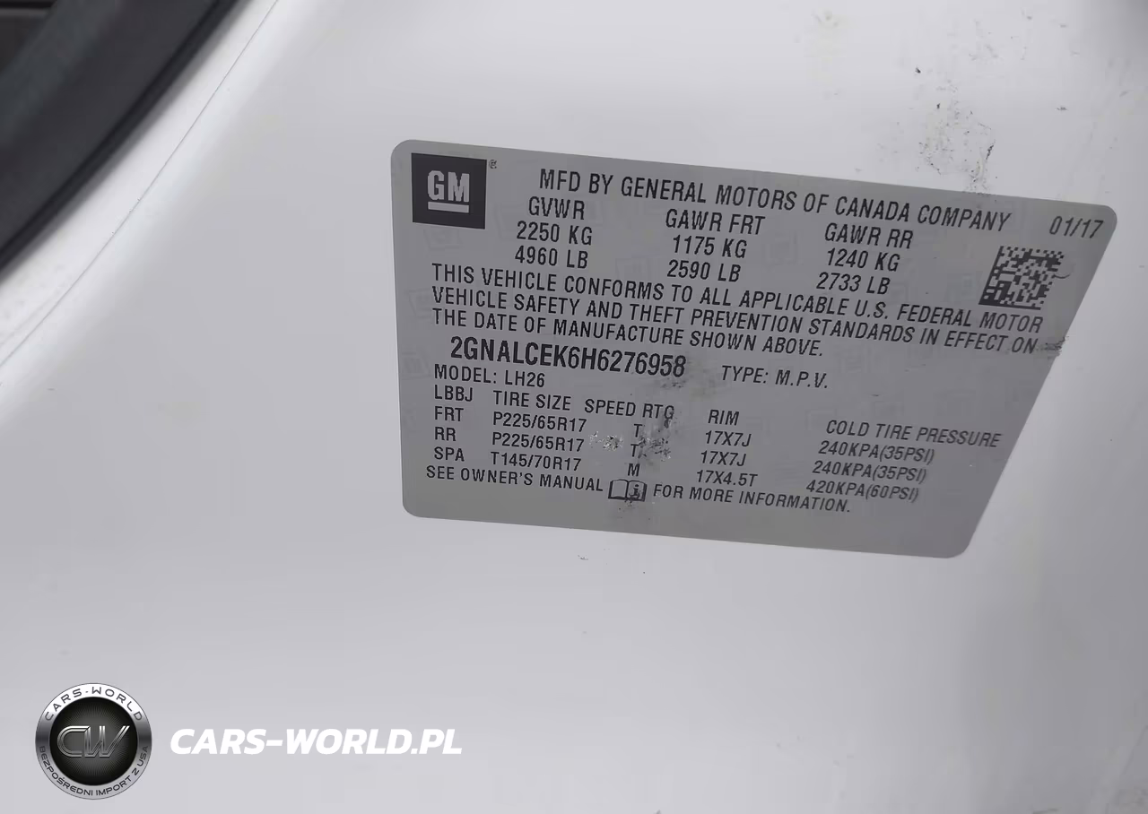 2017 Chevrolet Equinox Lt VIN:2GNALCEK6H6276958 - 9
