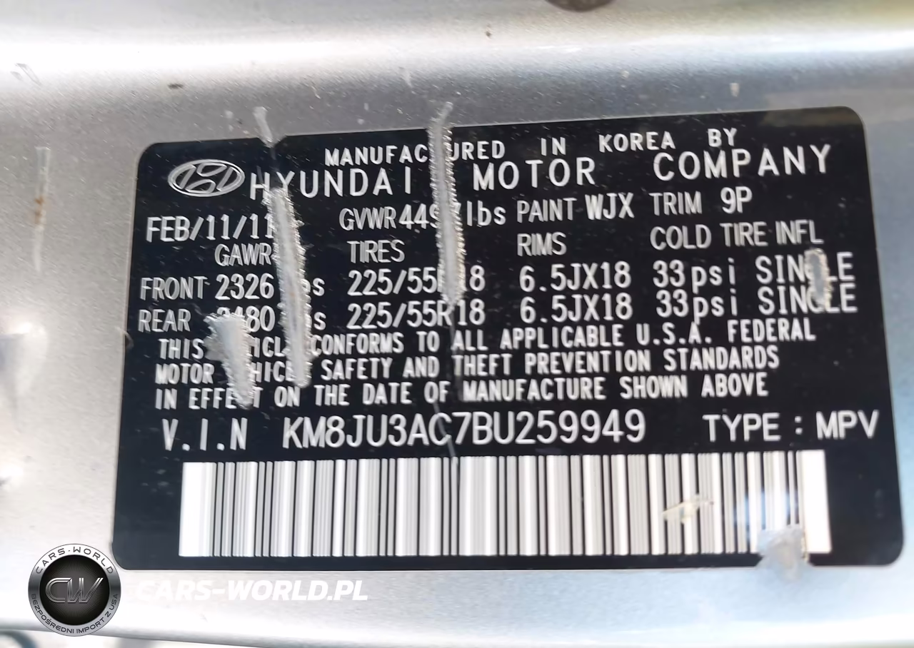 2011 Hyundai Tucson Limited VIN:KM8JU3AC7BU259949 - 9
