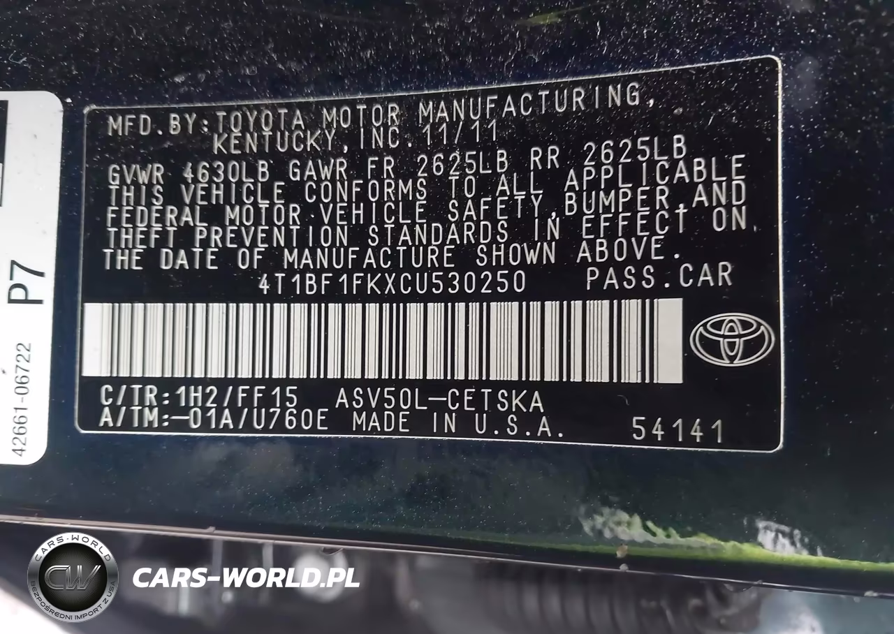 2012 Toyota Camry Se VIN:4T1BF1FKXCU530250 - 9