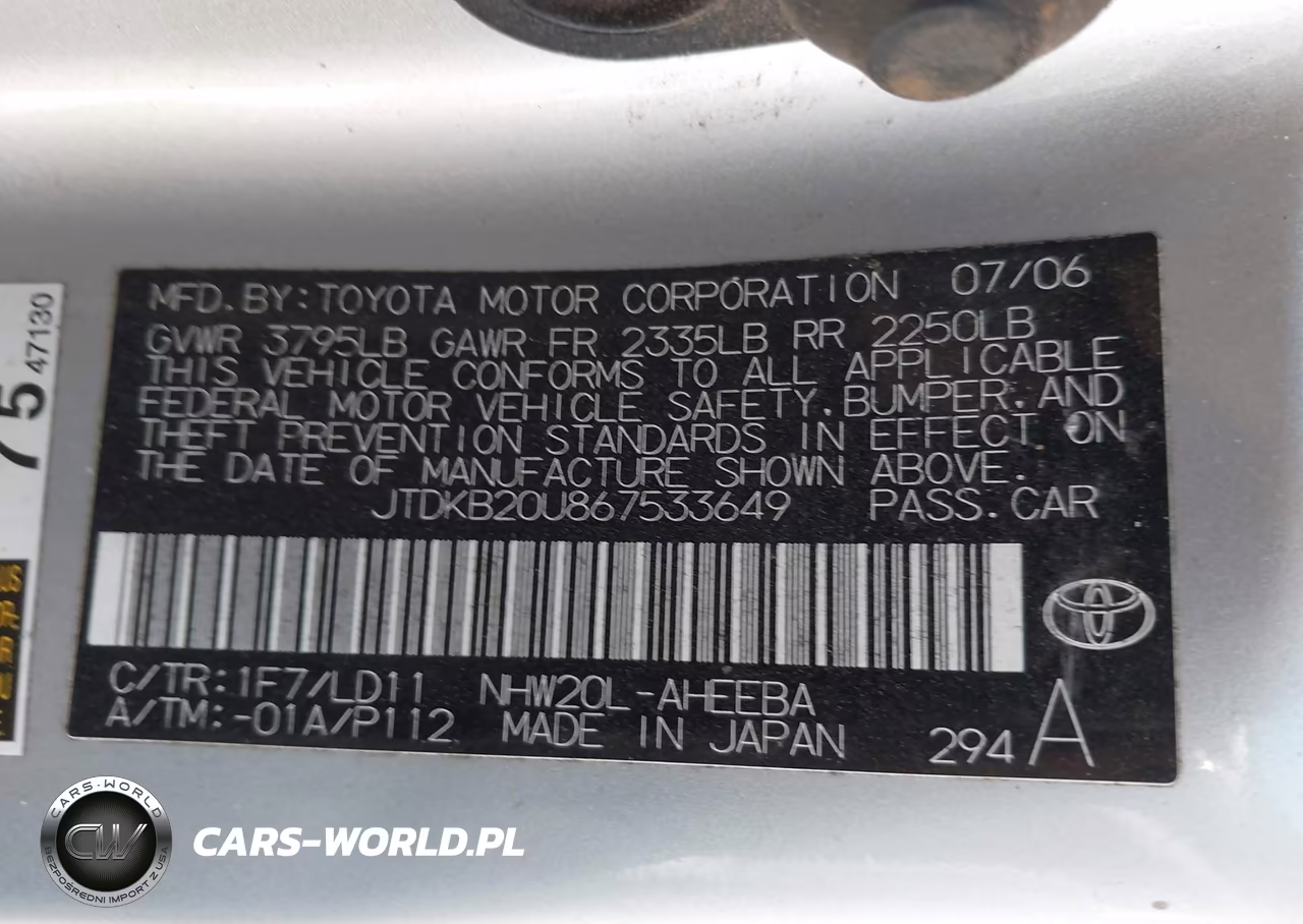 2006 Toyota Prius VIN:JTDKB20U867533649 - 9