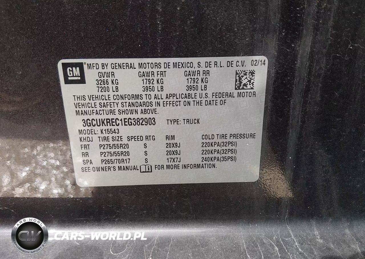 2014 Chevrolet Silverado 1500 2Lt VIN:3GCUKREC1EG382903 - 9