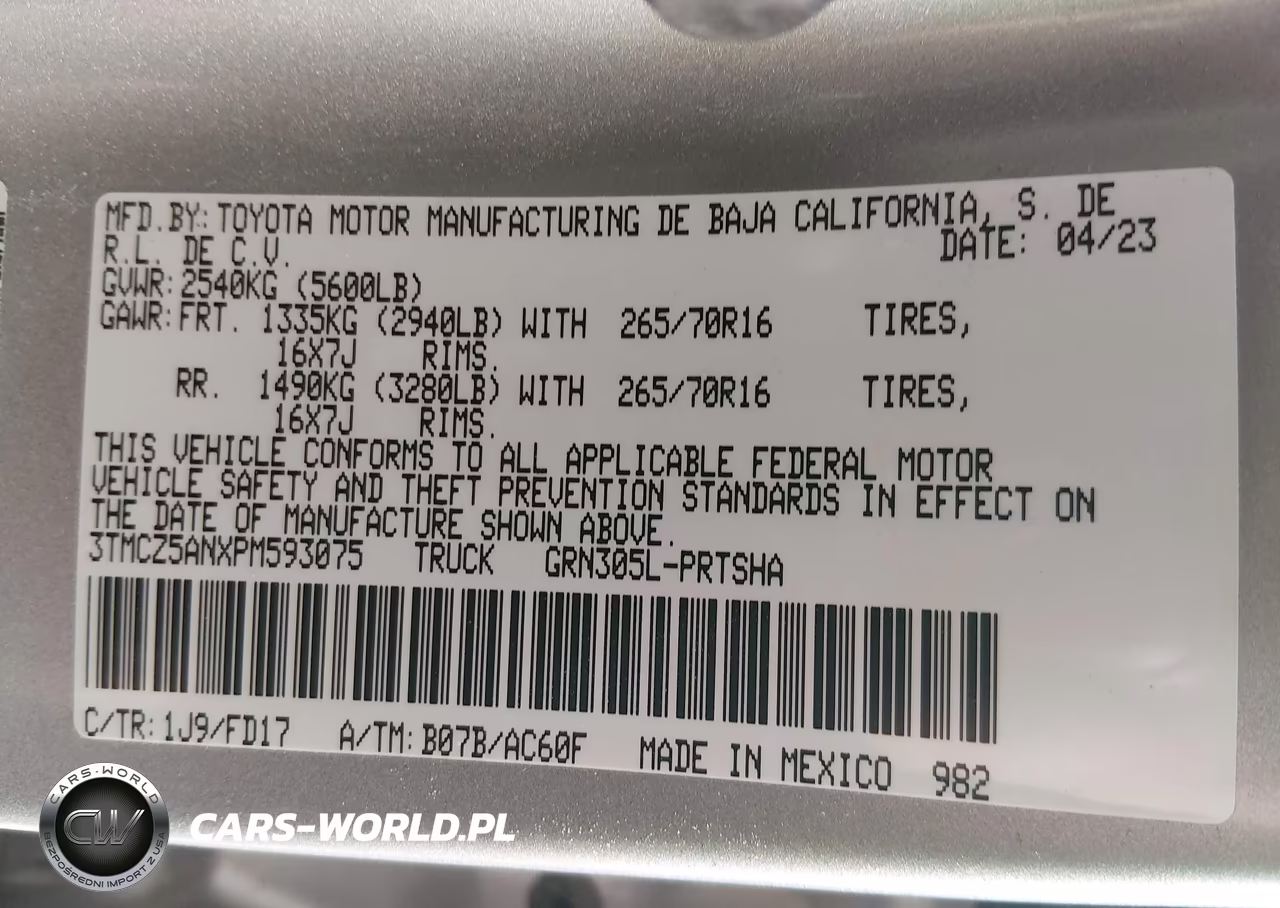 2023 Toyota Tacoma Trd Off Road VIN:3TMCZ5ANXPM593075 - 9