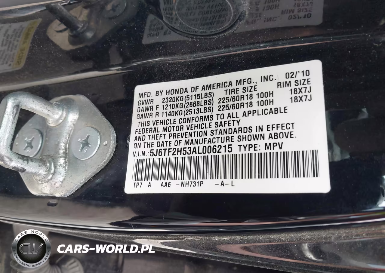 2010 Honda Accord Crosstour Ex-L VIN:5J6TF2H53AL006215 - 9