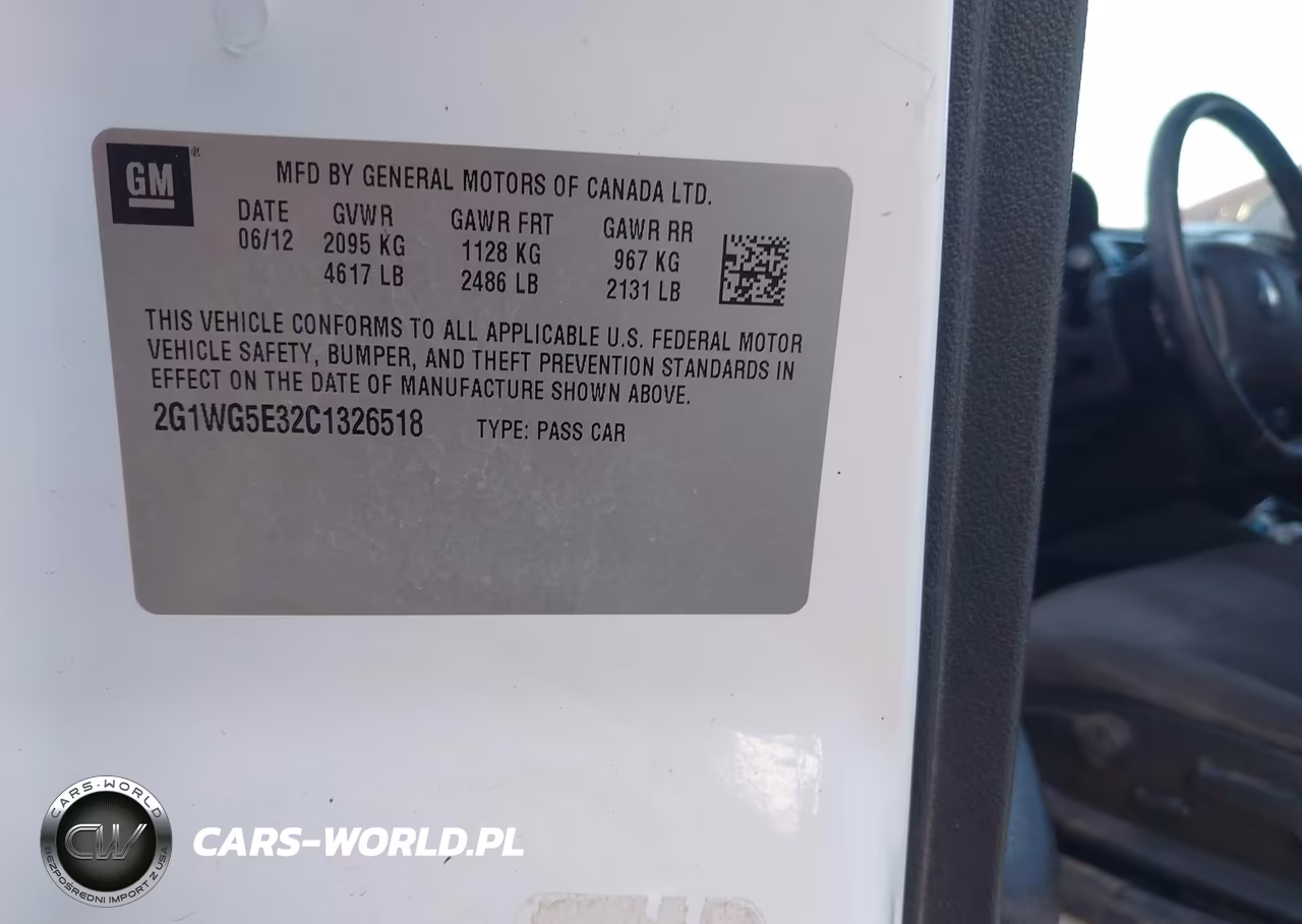 2012 Chevrolet Impala Lt VIN:2G1WG5E32C1326518 - 9