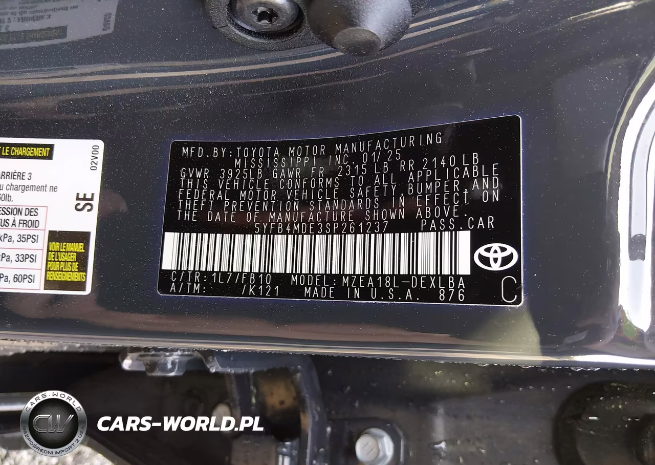 2025 Toyota Corolla Le VIN:5YFB4MDE3SP261237 - 9