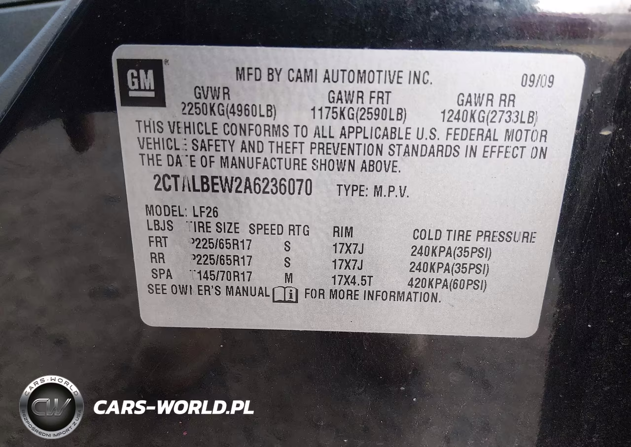2010 GMC Terrain Sle-1 VIN:2CTALBEW2A6236070 - 9