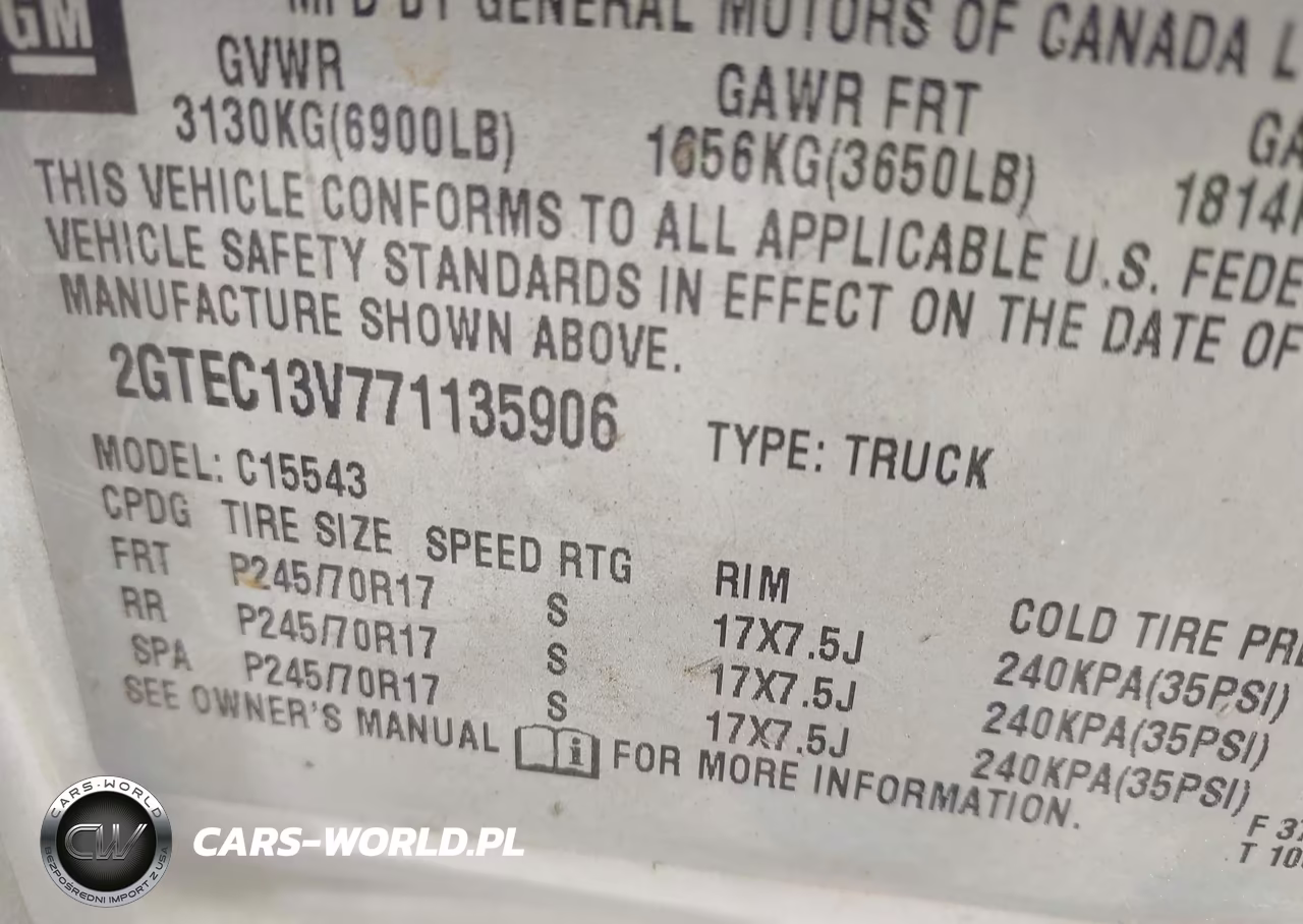 2007 GMC Sierra 1500 Classic Sl VIN:2GTEC13V771135906 - 9