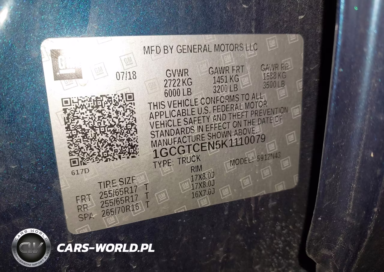 2019 Chevrolet Colorado Lt VIN:1GCGTCEN5K1110079 - 9