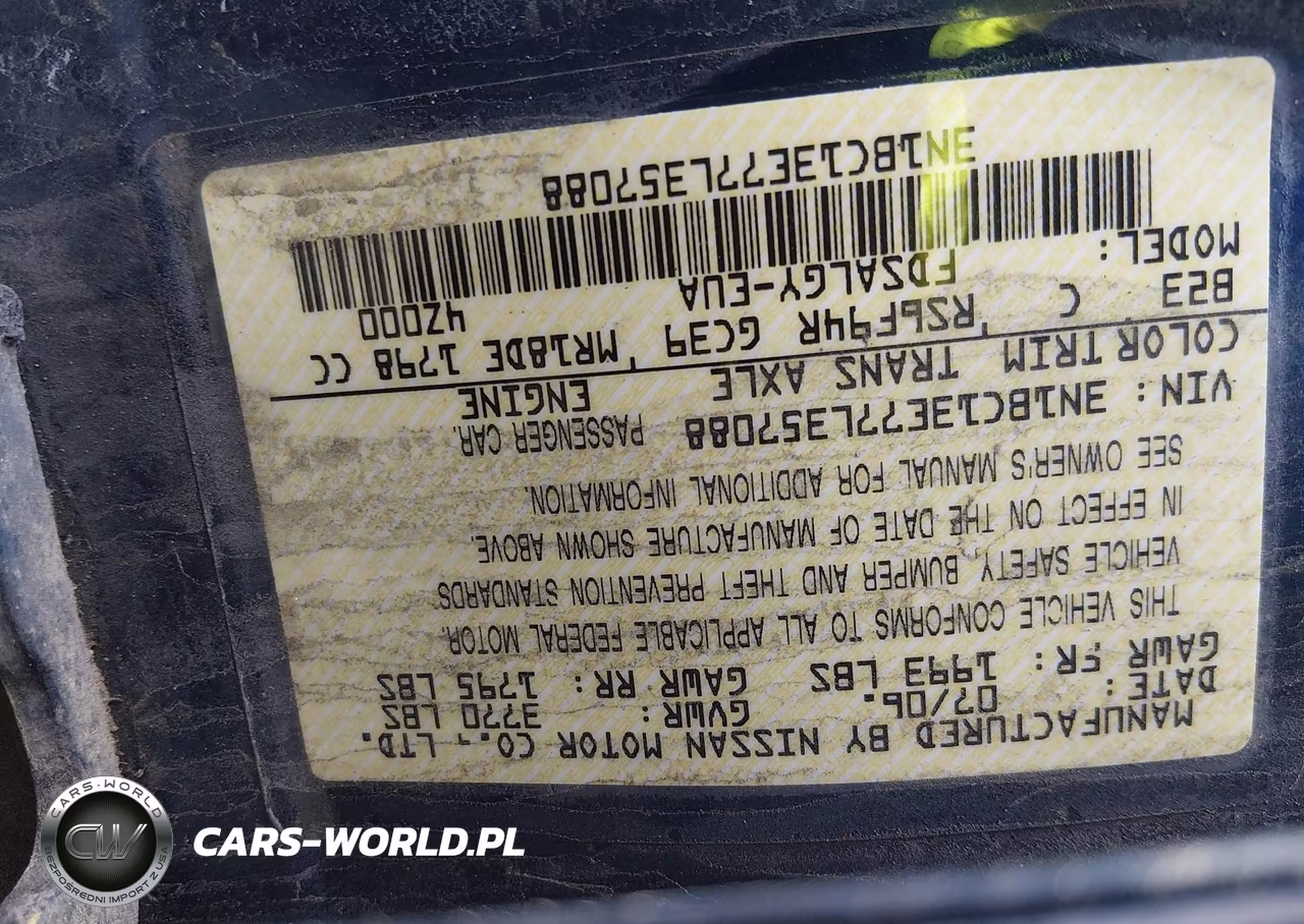 2007 Nissan Versa 1.8Sl VIN:3N1BC13E77L357088 - 9