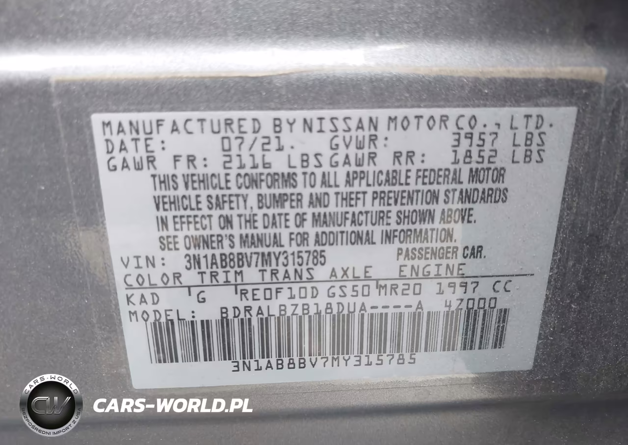 2021 Nissan Sentra S Xtronic Cvt VIN:3N1AB8BV7MY315785 - 9