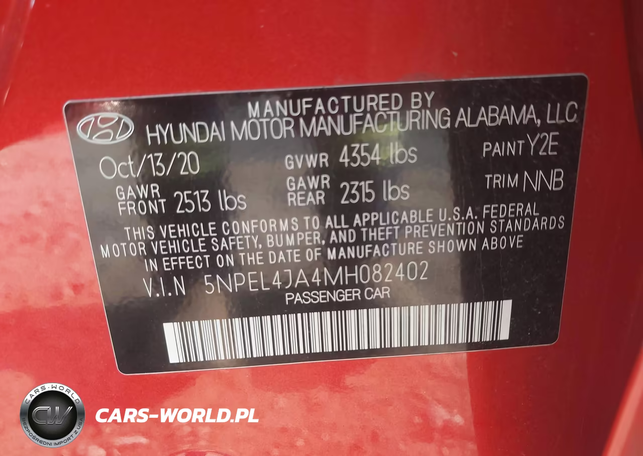 2021 Hyundai Sonata Sel VIN:5NPEL4JA4MH082402 - 9