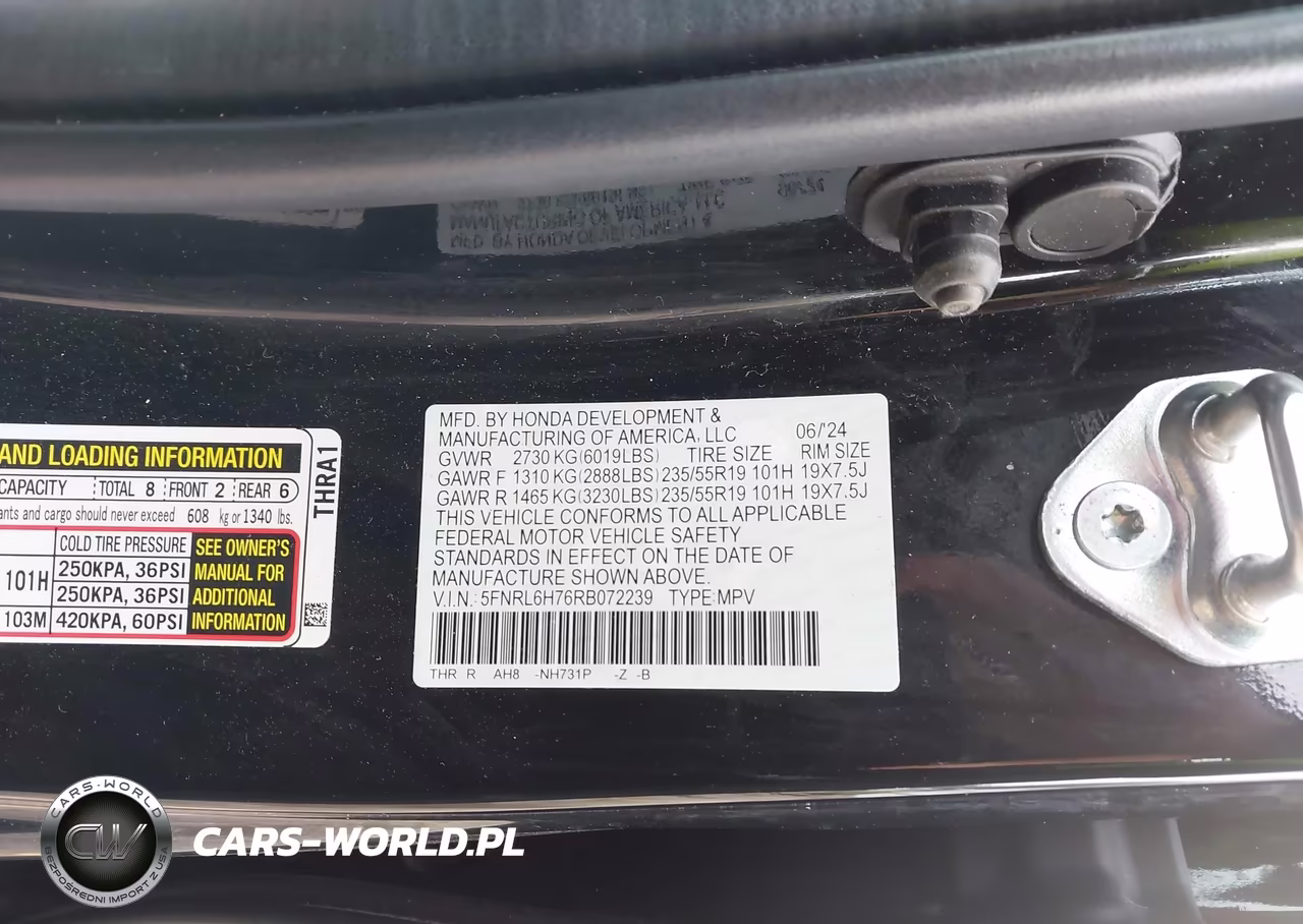 2024 Honda Odyssey Sport VIN:5FNRL6H76RB072239 - 9