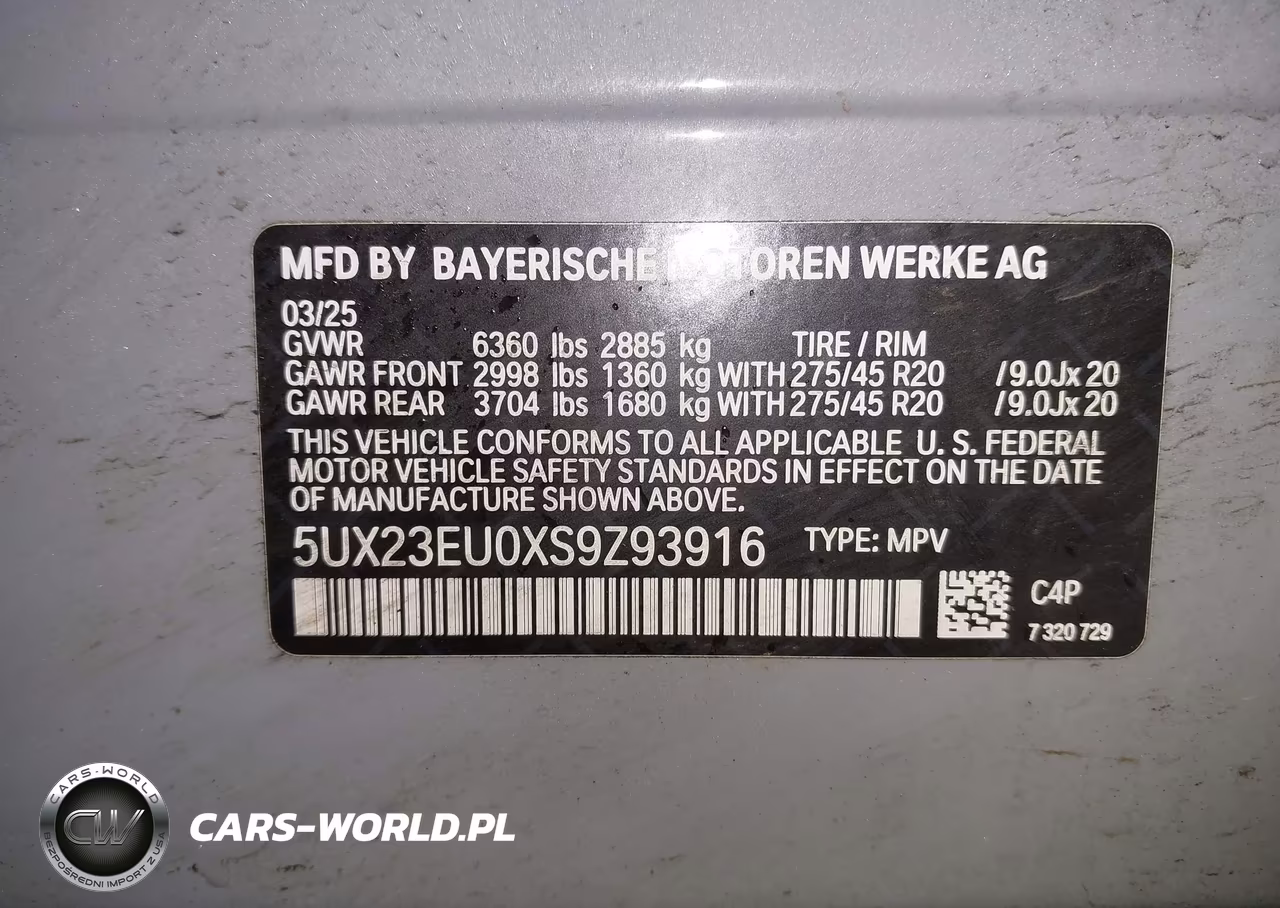 2025 BMW X5 xDrive40I VIN:5UX23EU0XS9Z93916 - 9