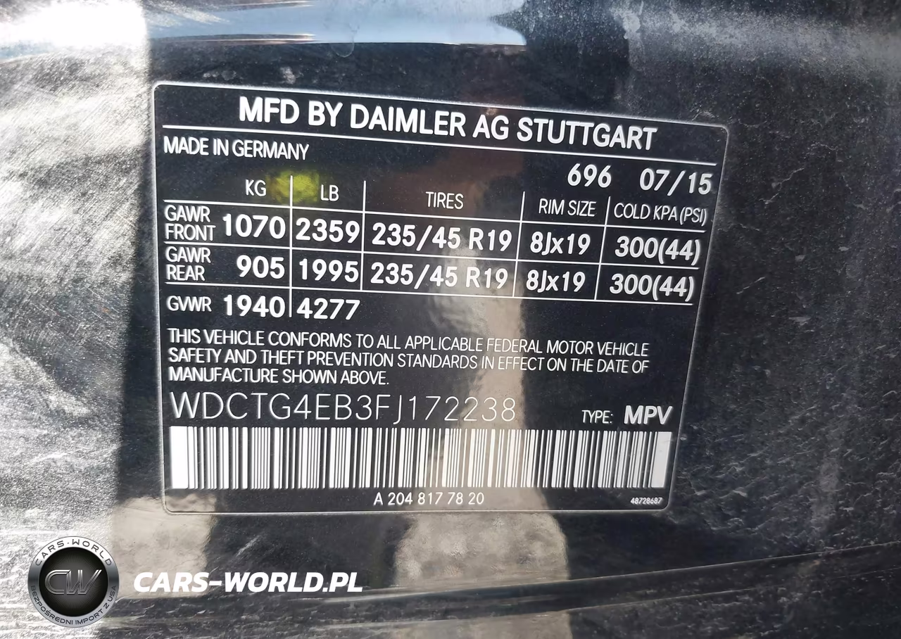 2015 Mercedes-Benz Gla 250 VIN:WDCTG4EB3FJ172238 - 9