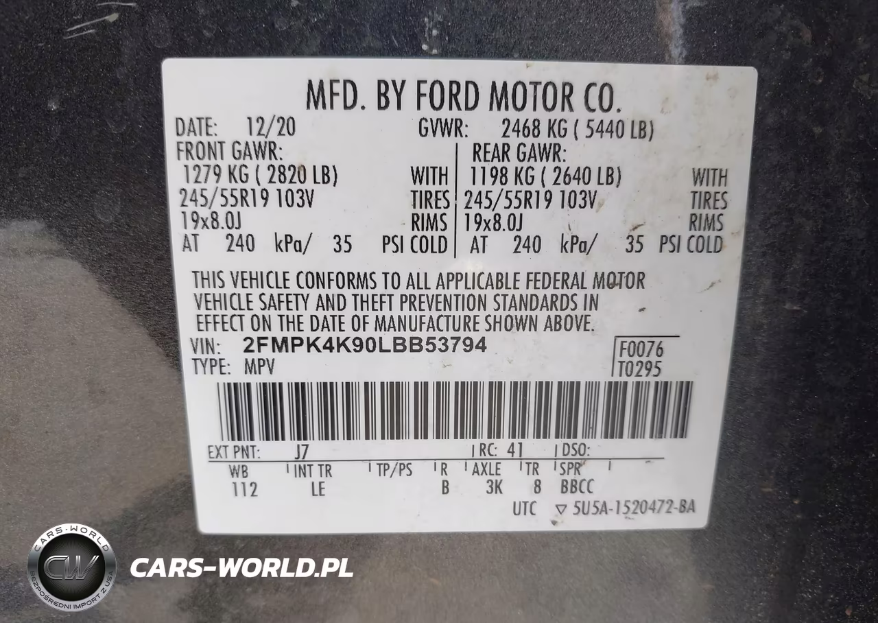 2020 Ford Edge Titanium VIN:2FMPK4K90LBB53794 - 9