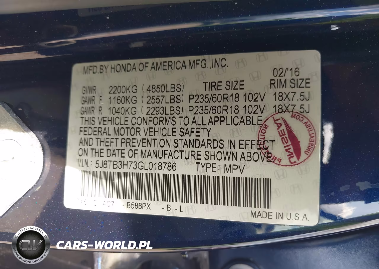 2016 Acura Rdx Advance Package VIN:5J8TB3H73GL018786 - 9