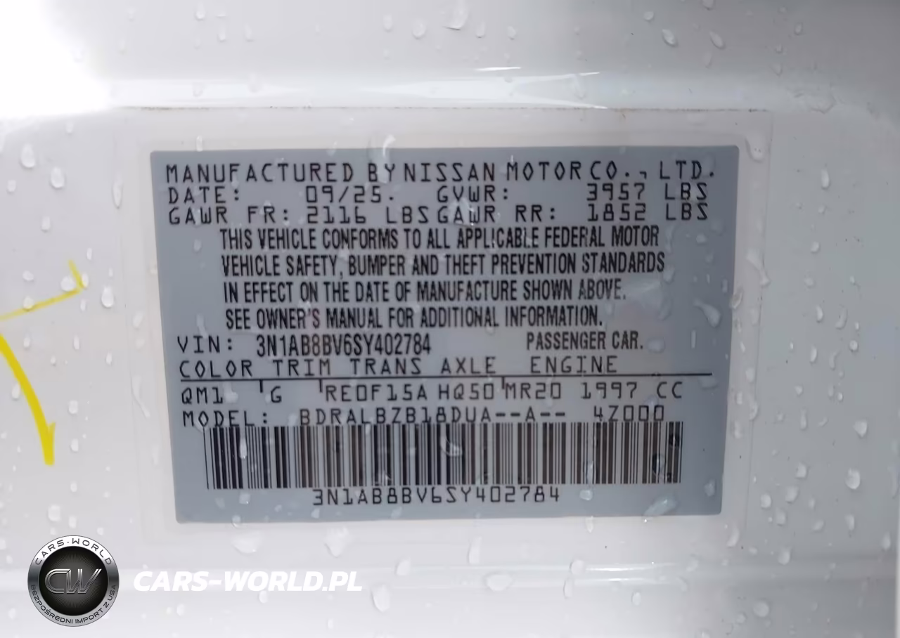 2025 Nissan Sentra S VIN:3N1AB8BV6SY402784 - 9