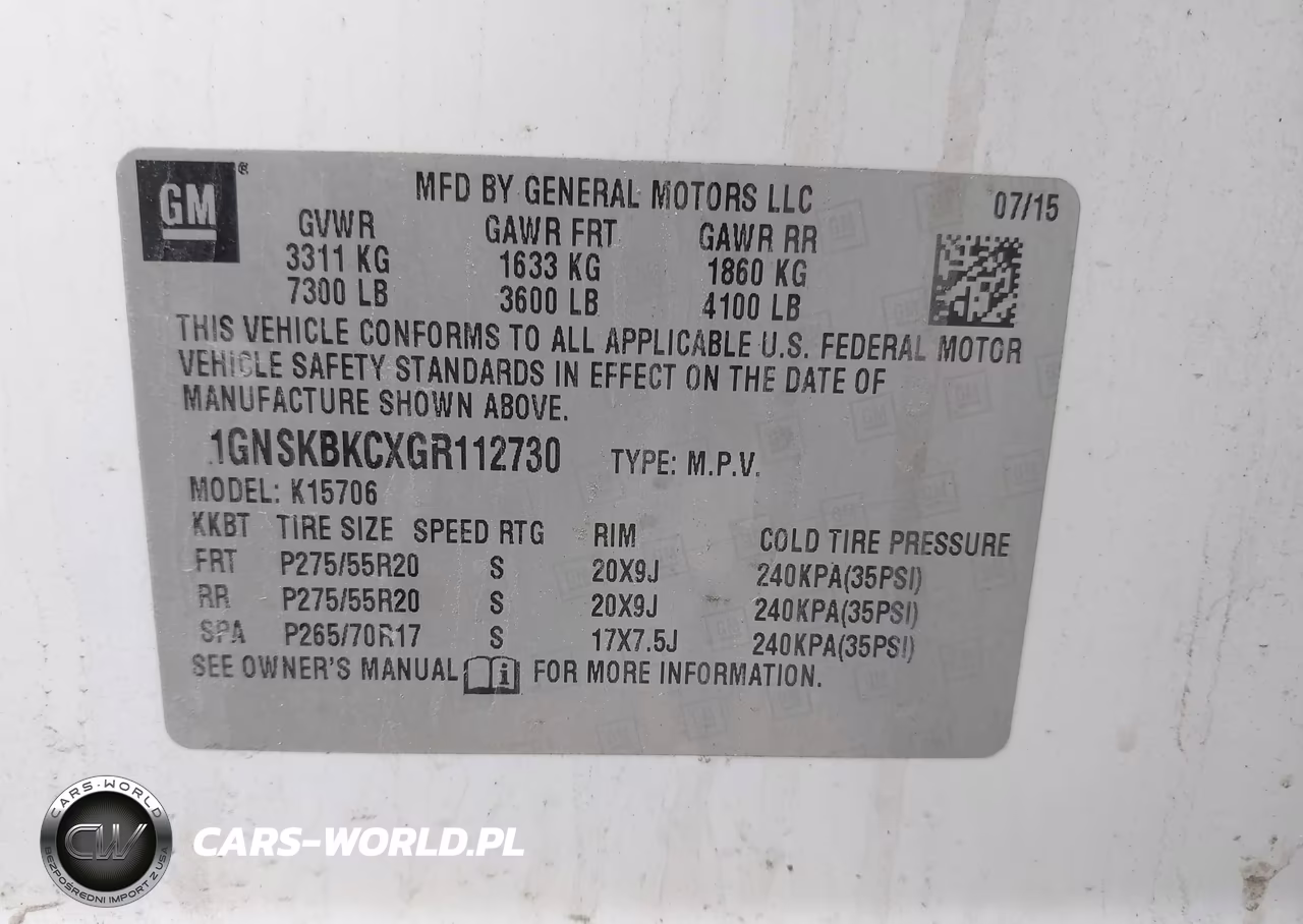 2016 Chevrolet Tahoe Lt VIN:1GNSKBKCXGR112730 - 9