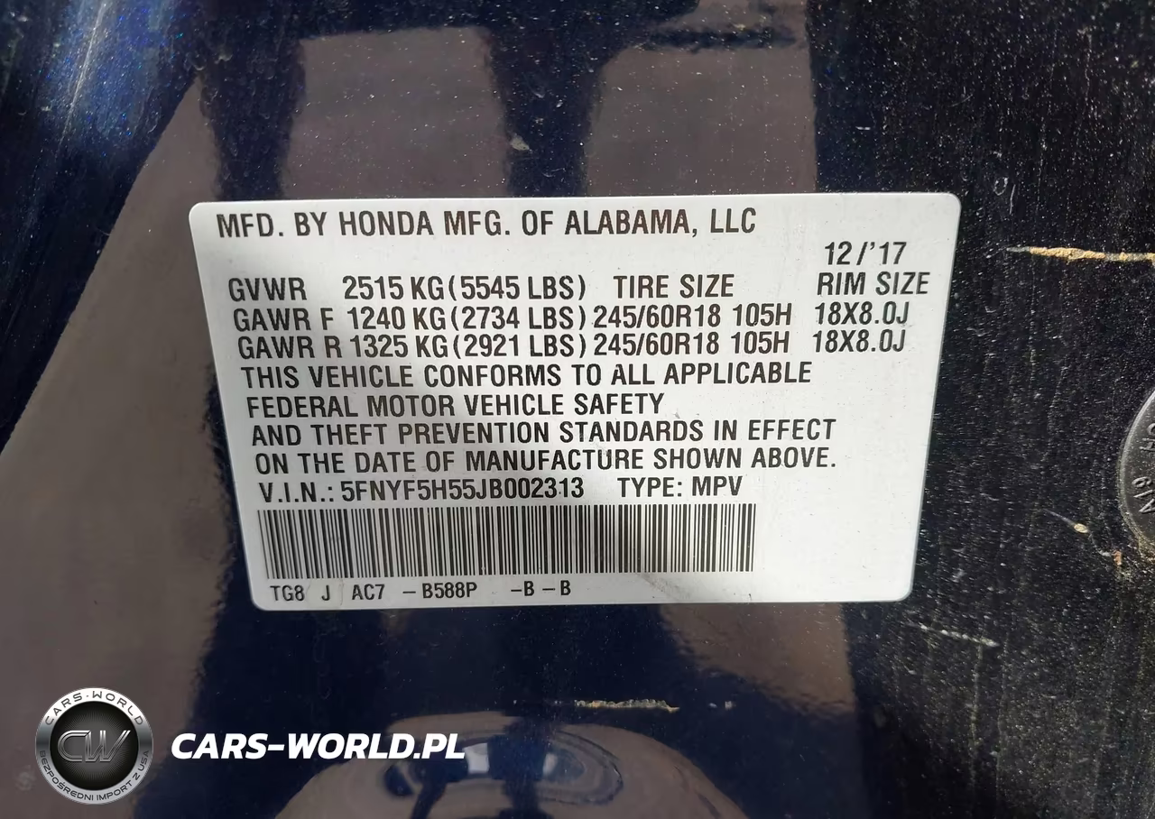 2018 Honda Pilot Ex-L VIN:5FNYF5H55JB002313 - 9