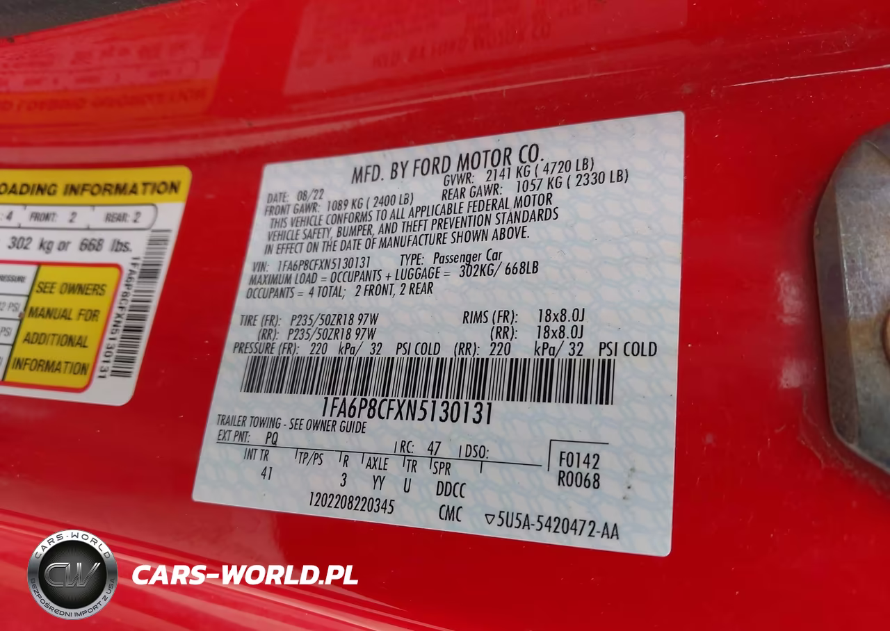 2022 Ford Mustang Gt Premium Fastback VIN:1FA6P8CFXN5130131 - 9