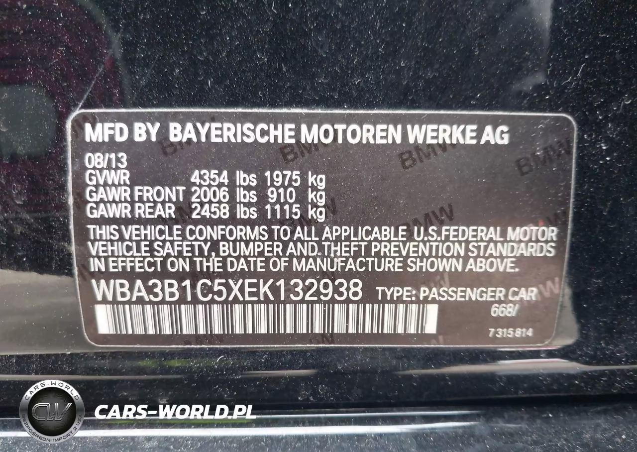2014 BMW 320I VIN:WBA3B1C5XEK132938 - 9