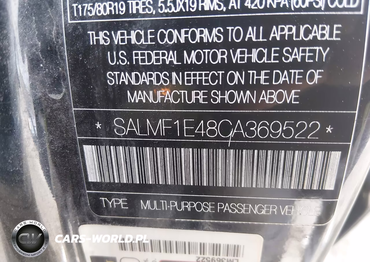 2012 Land Rover Range Rover Supercharged VIN:SALMF1E48CA369522 - 9