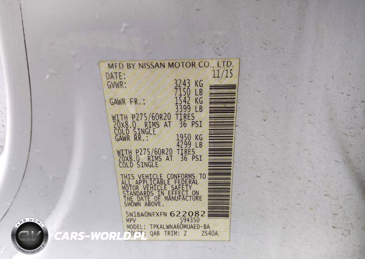 2015 Nissan Armada Platinum VIN:5N1BA0NFXFN622082 - 9