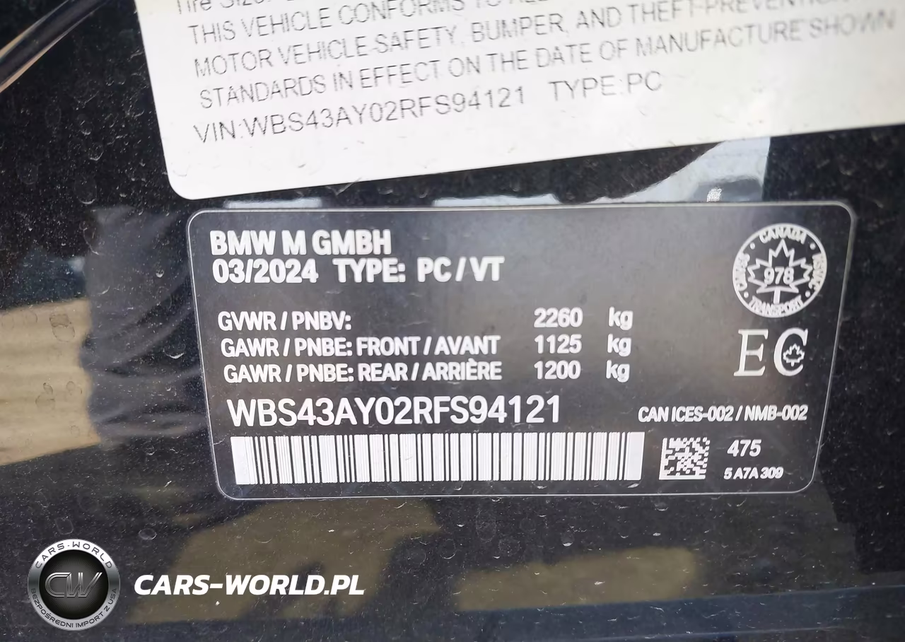 2024 BMW M3 Competition xDrive VIN:WBS43AY02RFS94121 - 9