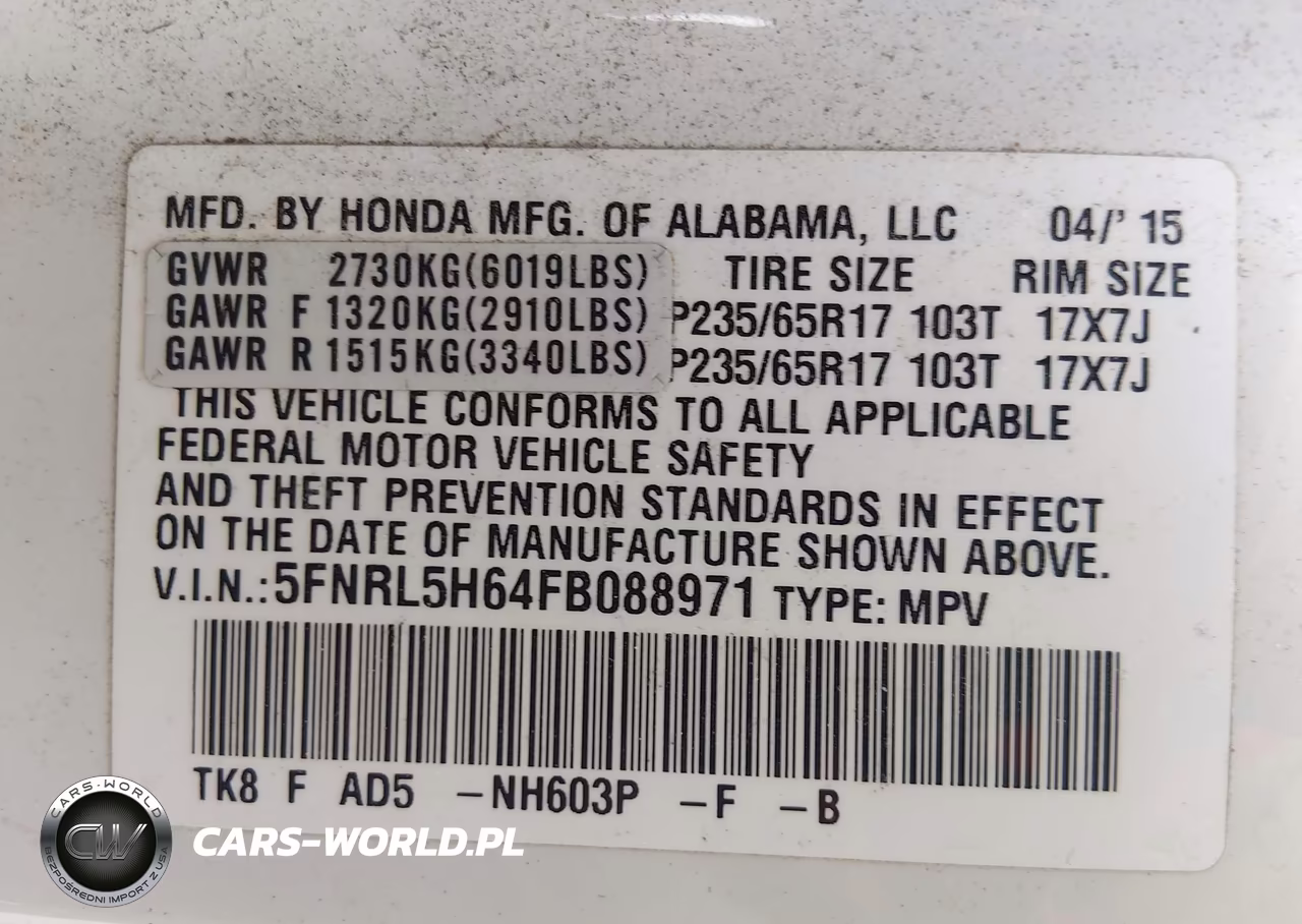 2015 Honda Odyssey Ex-L VIN:5FNRL5H64FB088971 - 9