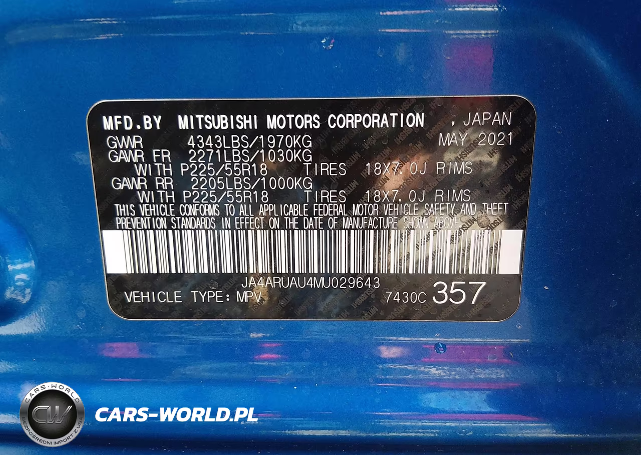 2021 Mitsubishi Outlander Sport 2.0 Be Awc-2.0 Es Awc-2.0 Le Awc-2.0 Se Awc VIN:JA4ARUAU4MU029643 - 9