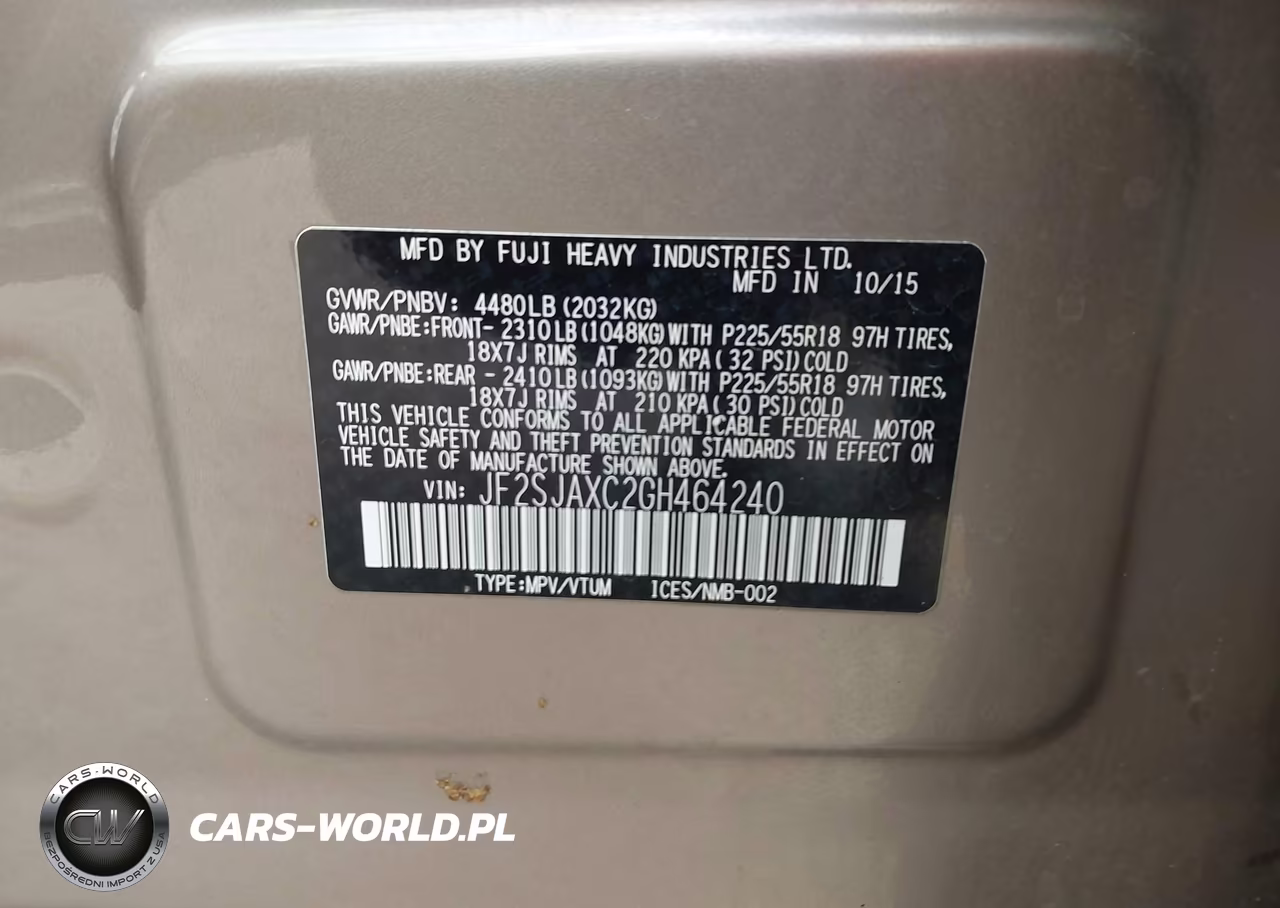 2016 Subaru Forester 2.5I Touring VIN:JF2SJAXC2GH464240 - 9