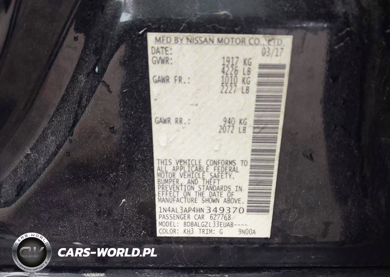 2017 Nissan Altima 2.5 S VIN:1N4AL3AP4HN349370 - 9