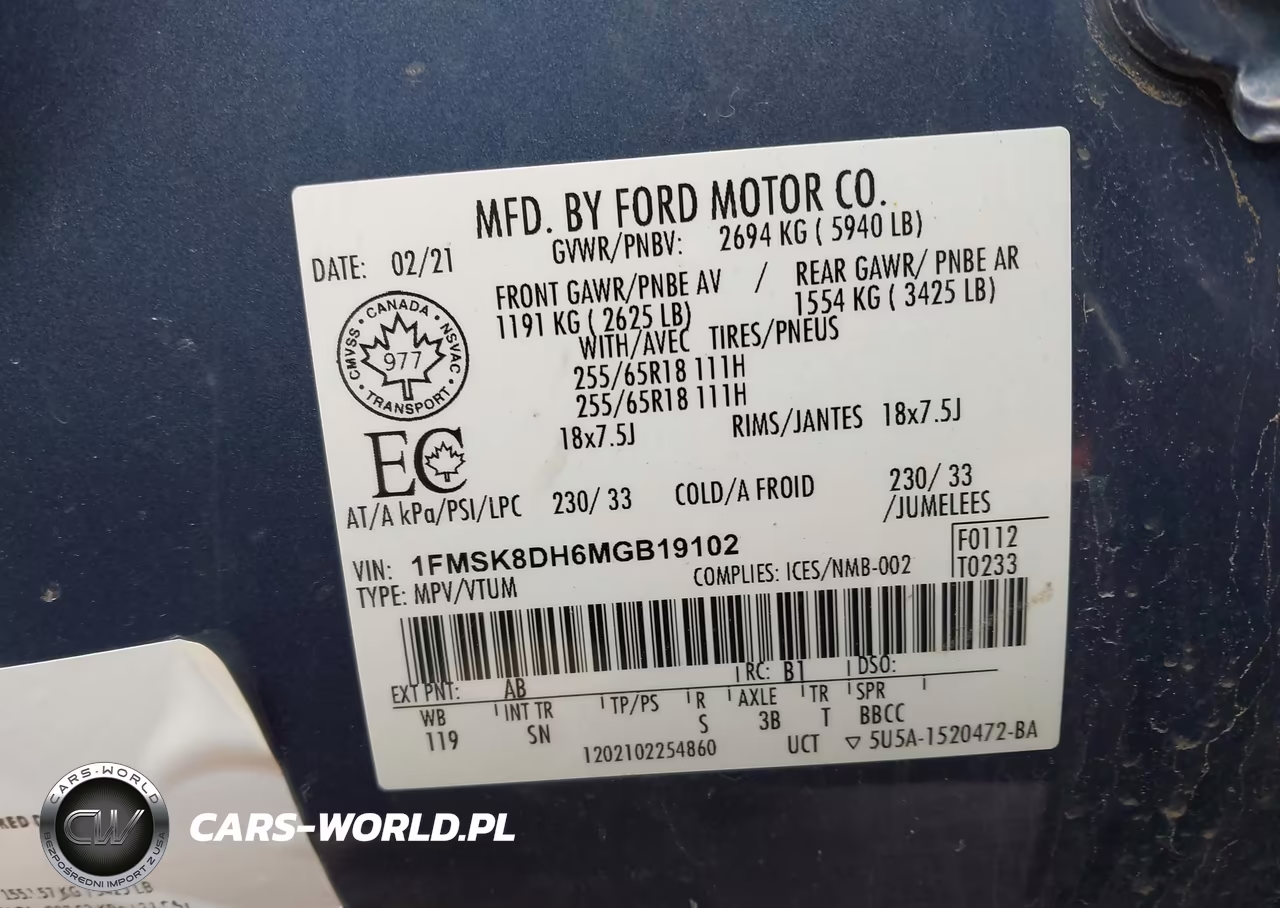 2021 Ford Explorer Xlt VIN:1FMSK8DH6MGB19102 - 9
