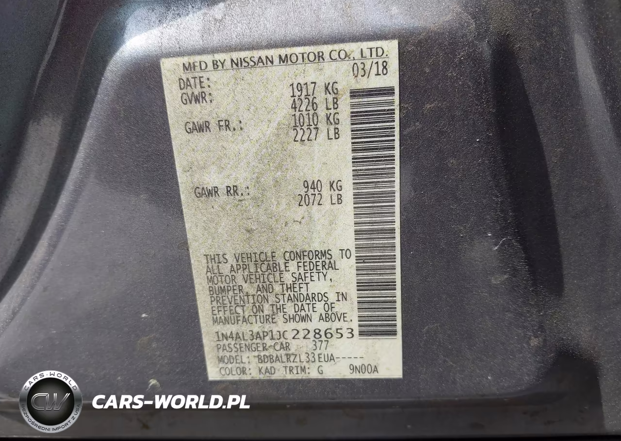 2018 Nissan Altima 2.5 Sl VIN:1N4AL3AP1JC228653 - 9
