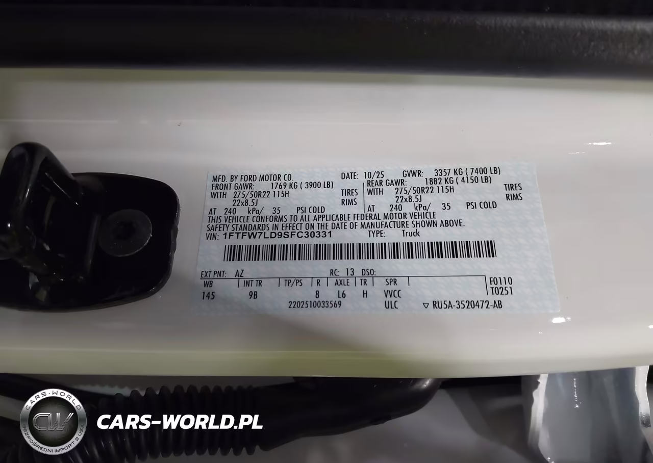 2025 Ford F-150 Platinum VIN:1FTFW7LD9SFC30331 - 9
