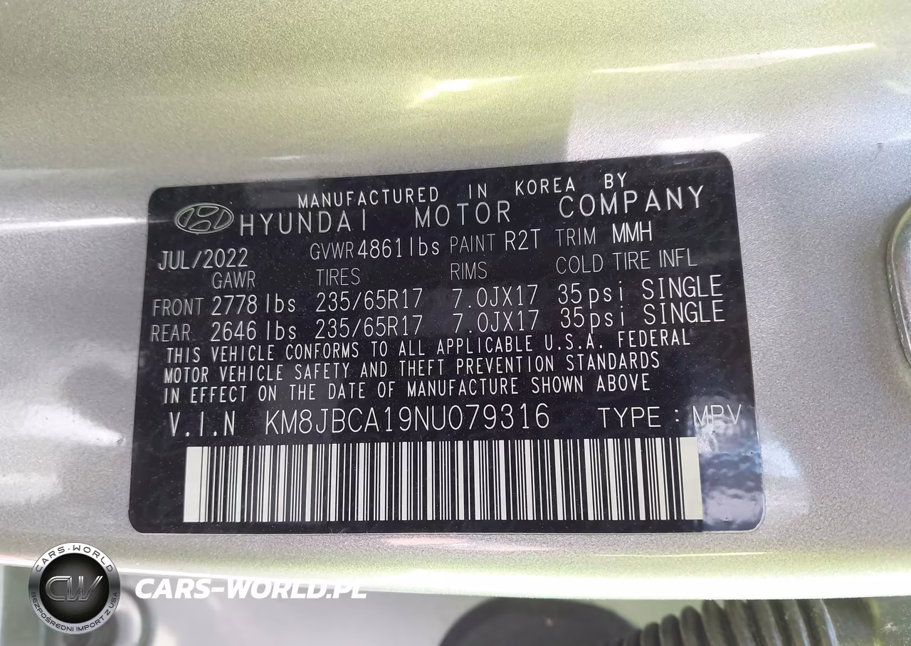 2022 Hyundai Tucson Hybrid Blue VIN:KM8JBCA19NU079316 - 9