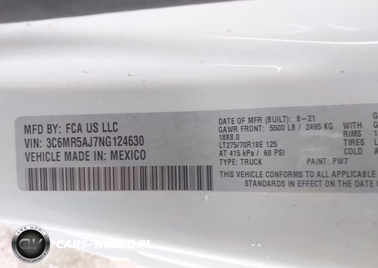 2022 Ram 2500 Tradesman 4X4 8' Box VIN:3C6MR5AJ7NG124630 - 9