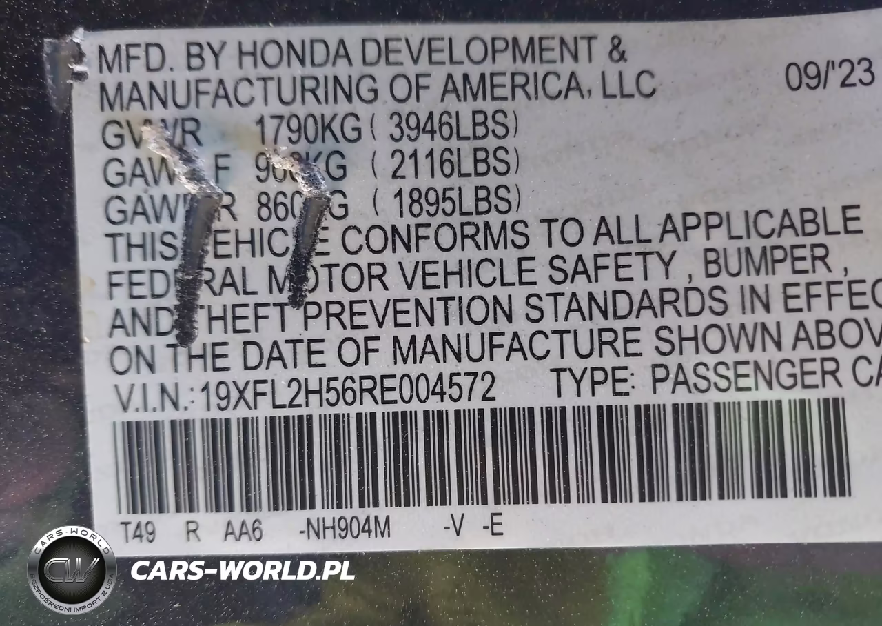 2024 Honda Civic Lx VIN:19XFL2H56RE004572 - 9